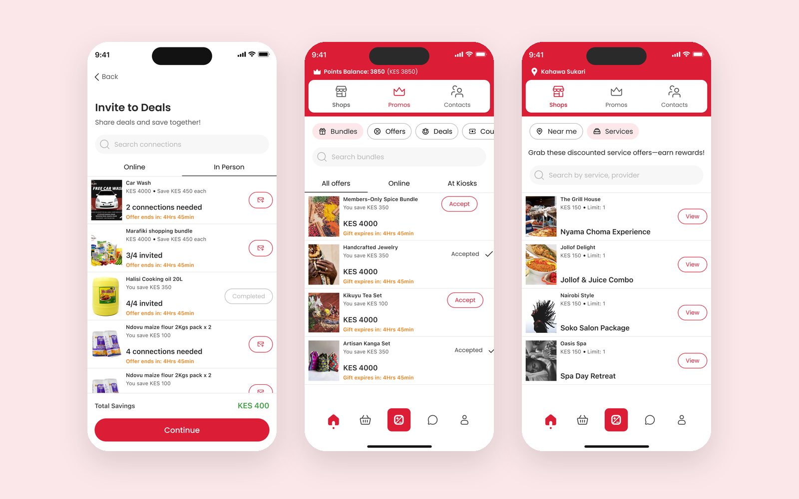 Deals, bundles and services