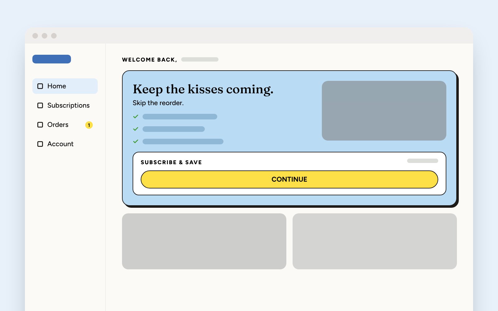 Desktop: the home dashboard